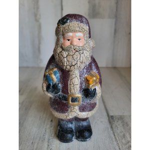 Vintage rustic glitter Santa Claus gift home decor Xmas